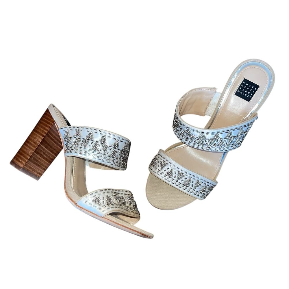 White House Black Market Sandals Beaded - Picture 4 of 8